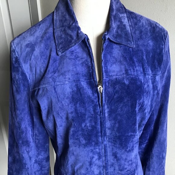 Bernardo for Nordstrom Purple Suede Jacket Size M - Picture 2 of 11